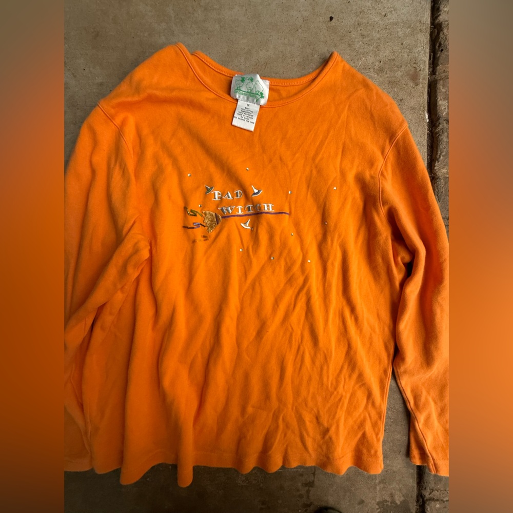 Quacker Factory Halloween “Bad Witch” Long Sleeve Tee